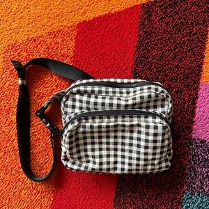 Black and White Gingham Baggu Fanny Pack